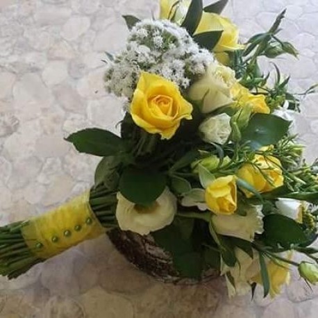 Yellow and White Wedding Posy