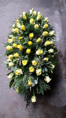 Yellow Rose Coffin Spray