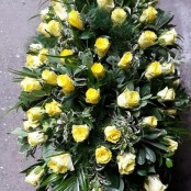 Yellow Rose Coffin Spray